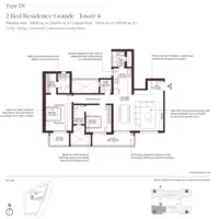 2 BHK floor plan