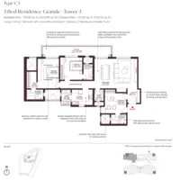 3 BHK floor plan