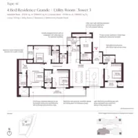 3 BHK floor plan