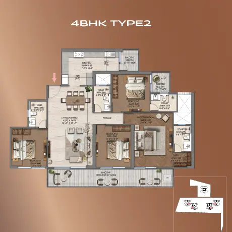 4 BHK floor plan