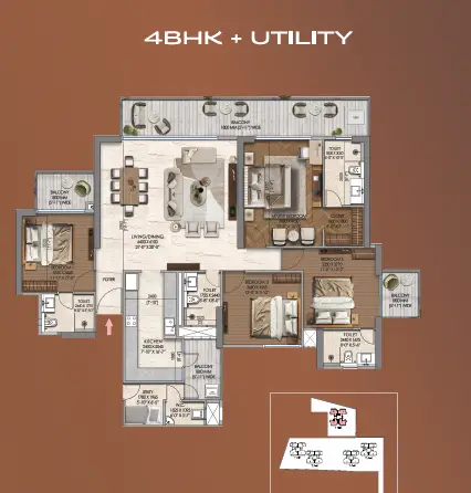 4 BHK  floor plan